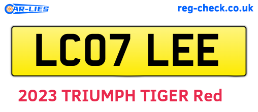 LC07LEE are the vehicle registration plates.