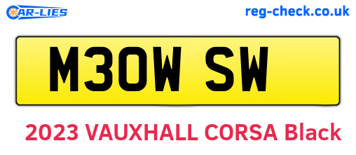 M30WSW are the vehicle registration plates.
