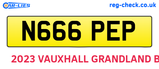 N666PEP are the vehicle registration plates.