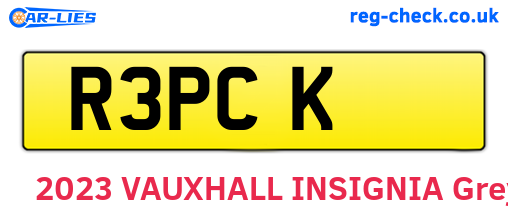 R3PCK are the vehicle registration plates.