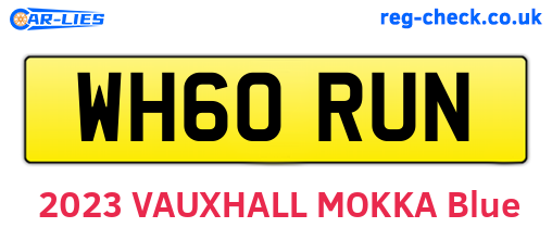 WH60RUN are the vehicle registration plates.