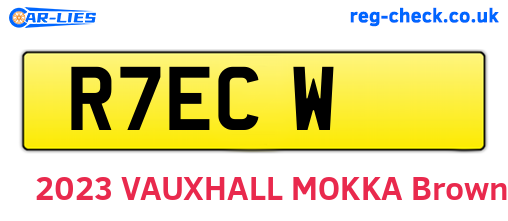 R7ECW are the vehicle registration plates.