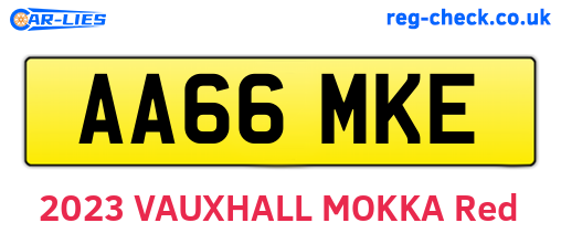 AA66MKE are the vehicle registration plates.