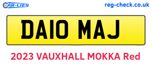 DA10MAJ are the vehicle registration plates.