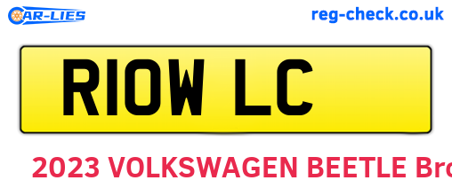 R10WLC are the vehicle registration plates.