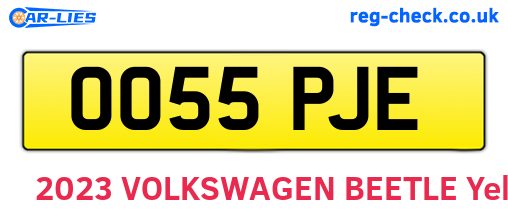 OO55PJE are the vehicle registration plates.