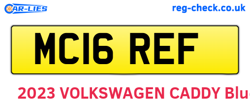 MC16REF are the vehicle registration plates.