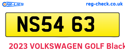 NS5463 are the vehicle registration plates.