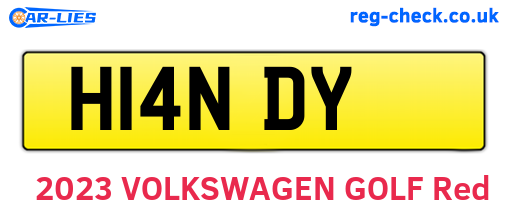 H14NDY are the vehicle registration plates.