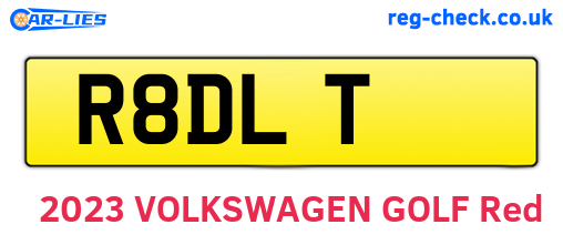 R8DLT are the vehicle registration plates.