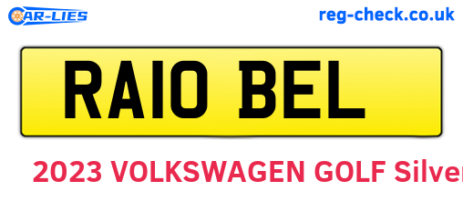 RA10BEL are the vehicle registration plates.