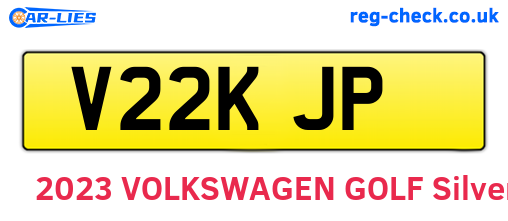 V22KJP are the vehicle registration plates.