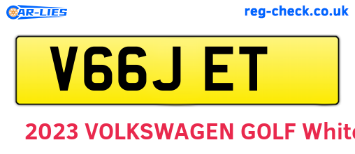V66JET are the vehicle registration plates.