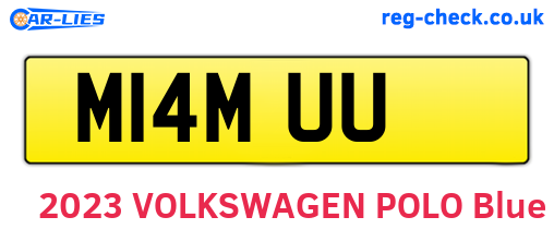 M14MUU are the vehicle registration plates.