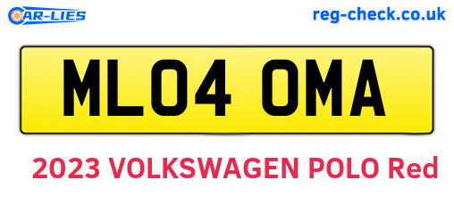 ML04OMA are the vehicle registration plates.
