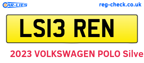 LS13REN are the vehicle registration plates.