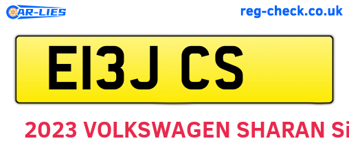 E13JCS are the vehicle registration plates.