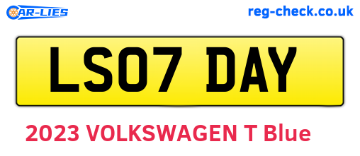 LS07DAY are the vehicle registration plates.