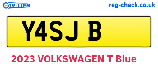 Y4SJB are the vehicle registration plates.