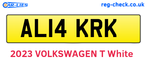 AL14KRK are the vehicle registration plates.