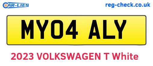 MY04ALY are the vehicle registration plates.