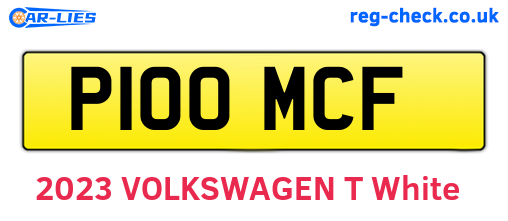 P100MCF are the vehicle registration plates.
