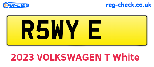 R5WYE are the vehicle registration plates.