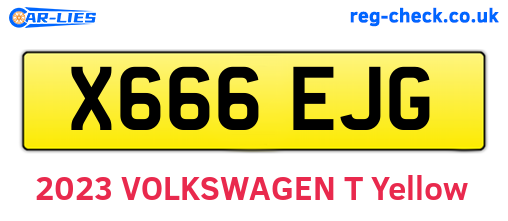 X666EJG are the vehicle registration plates.
