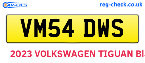 VM54DWS are the vehicle registration plates.