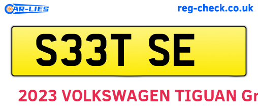 S33TSE are the vehicle registration plates.