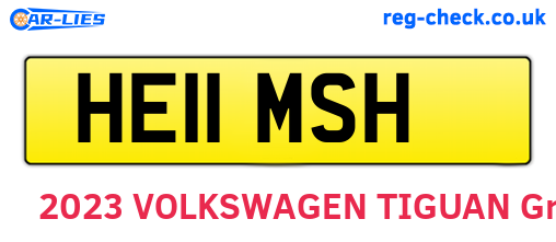 HE11MSH are the vehicle registration plates.