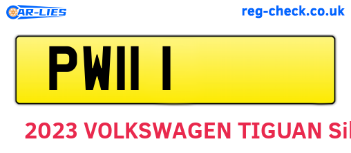 PW111 are the vehicle registration plates.
