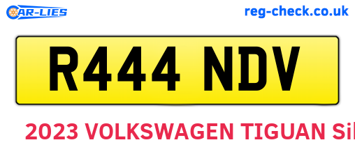 R444NDV are the vehicle registration plates.