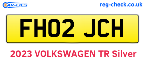 FH02JCH are the vehicle registration plates.