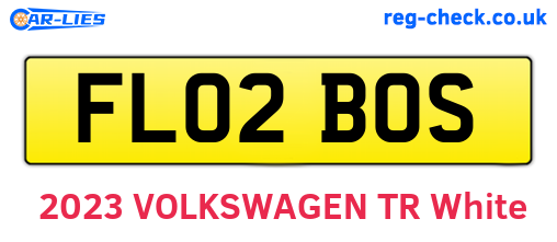 FL02BOS are the vehicle registration plates.