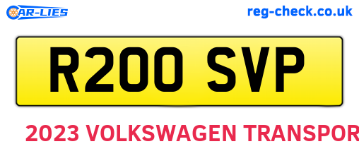 R200SVP are the vehicle registration plates.