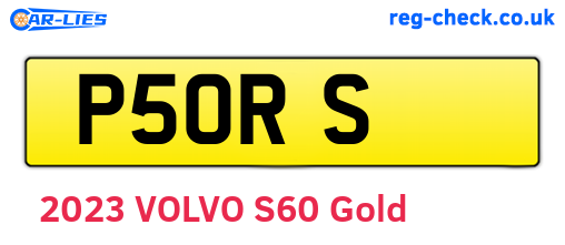 P5ORS are the vehicle registration plates.