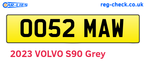 OO52MAW are the vehicle registration plates.