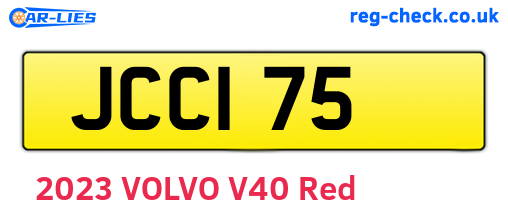 JCC175 are the vehicle registration plates.