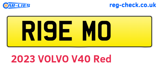 R19EMO are the vehicle registration plates.