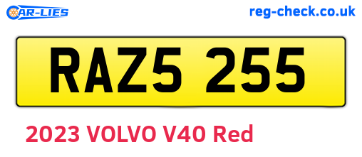 RAZ5255 are the vehicle registration plates.
