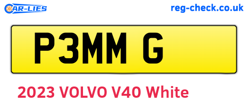 P3MMG are the vehicle registration plates.