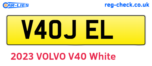 V40JEL are the vehicle registration plates.