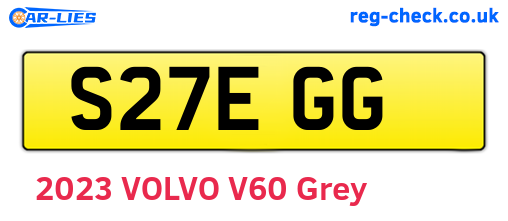 S27EGG are the vehicle registration plates.