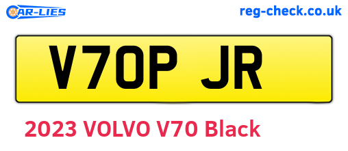 V70PJR are the vehicle registration plates.