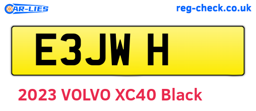 E3JWH are the vehicle registration plates.