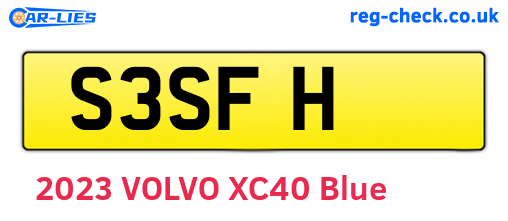 S3SFH are the vehicle registration plates.