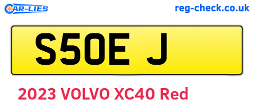 S5OEJ are the vehicle registration plates.