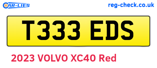 T333EDS are the vehicle registration plates.