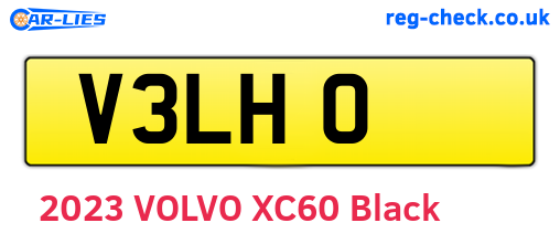 V3LHO are the vehicle registration plates.